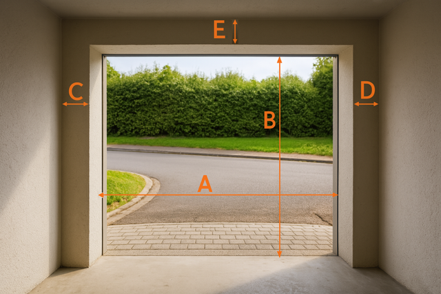 Inbouwmaten van sectionale garagedeur