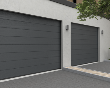 Berger Garagedeuren Woodgrain Plancha RAL 7016