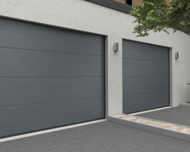 Berger Garagedeuren Woodgrain Plano RAL 9016